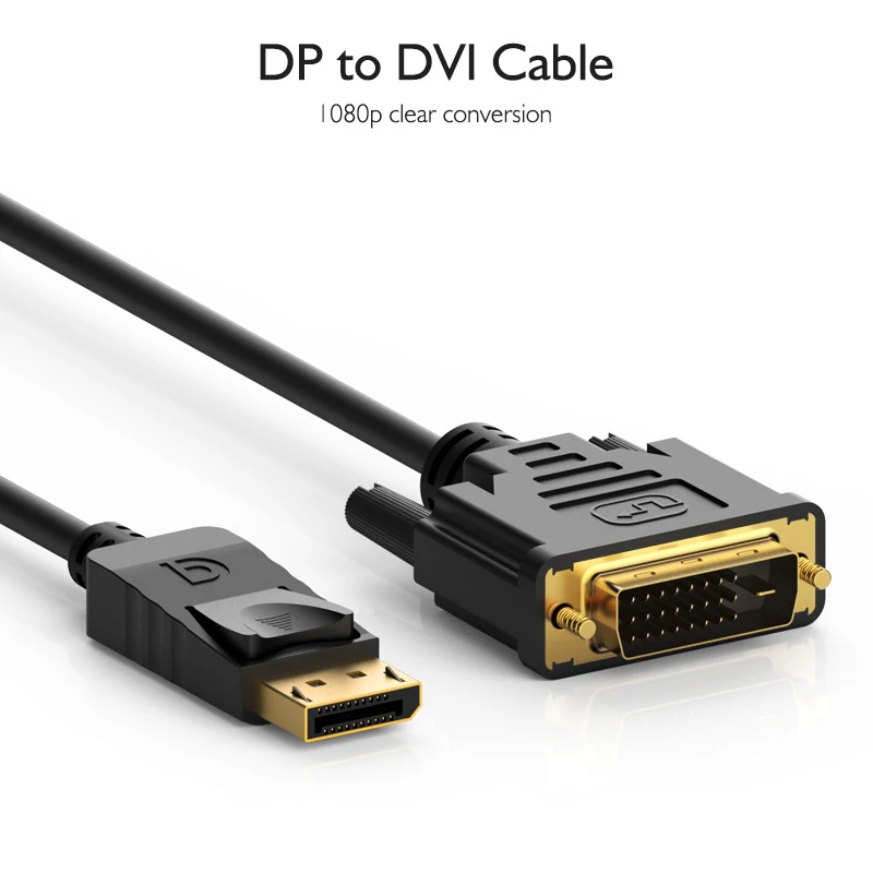 Dp To Dvi, DisplayPort Dvi Adapter, 1,8 м штекер dvi-кабель с позолоченными контактами Dp To Dvi-D разъем 6 футов подходит для lenovo, De
