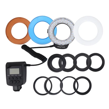

Portable LED Ring Flash Battery Operated Fill Light with Color Filters Adapter Photography Studio Flash