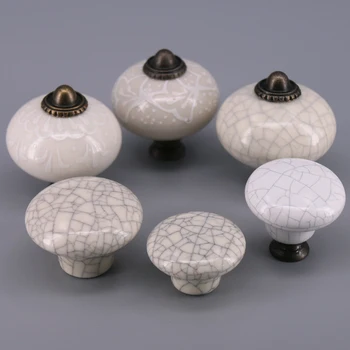 1pc Furniture Handle Round Ceramic Door Knobs Cabinet Knobs Handles for Furniture Drawer Cupboard Kitchen Pull Handle