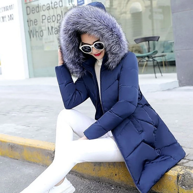 

Solid slim winter coat women korean hooded zipper parkas harakuju women jacket cotton 2019 casual female clothes jackets BDR653