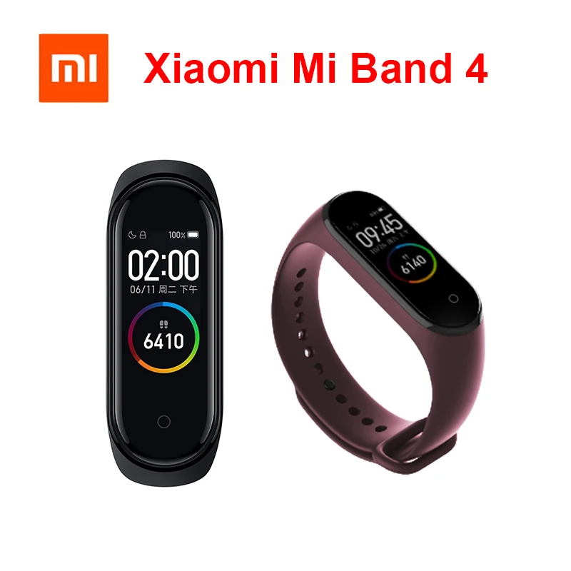 

Original Xiaomi Mi Band 4 Smart Bluetooth 5.0 Wristband Fitness Bracelet AMOLED Color Touch Screen Music AI Heart Rate