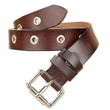 

New Genuine Leather Ms. Belt Fashion Eye Rivet Pure Leather Belt Female Youth Decoration Wild Jeans Belt Student 90-110cm