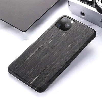 SanCore Original Real Wood Rosewood Cover Phone Shell for iPhone 11 Pro Max Natural Luxury Wooden Pattern Walnut Protective Case - Цвет: Black ice Wood
