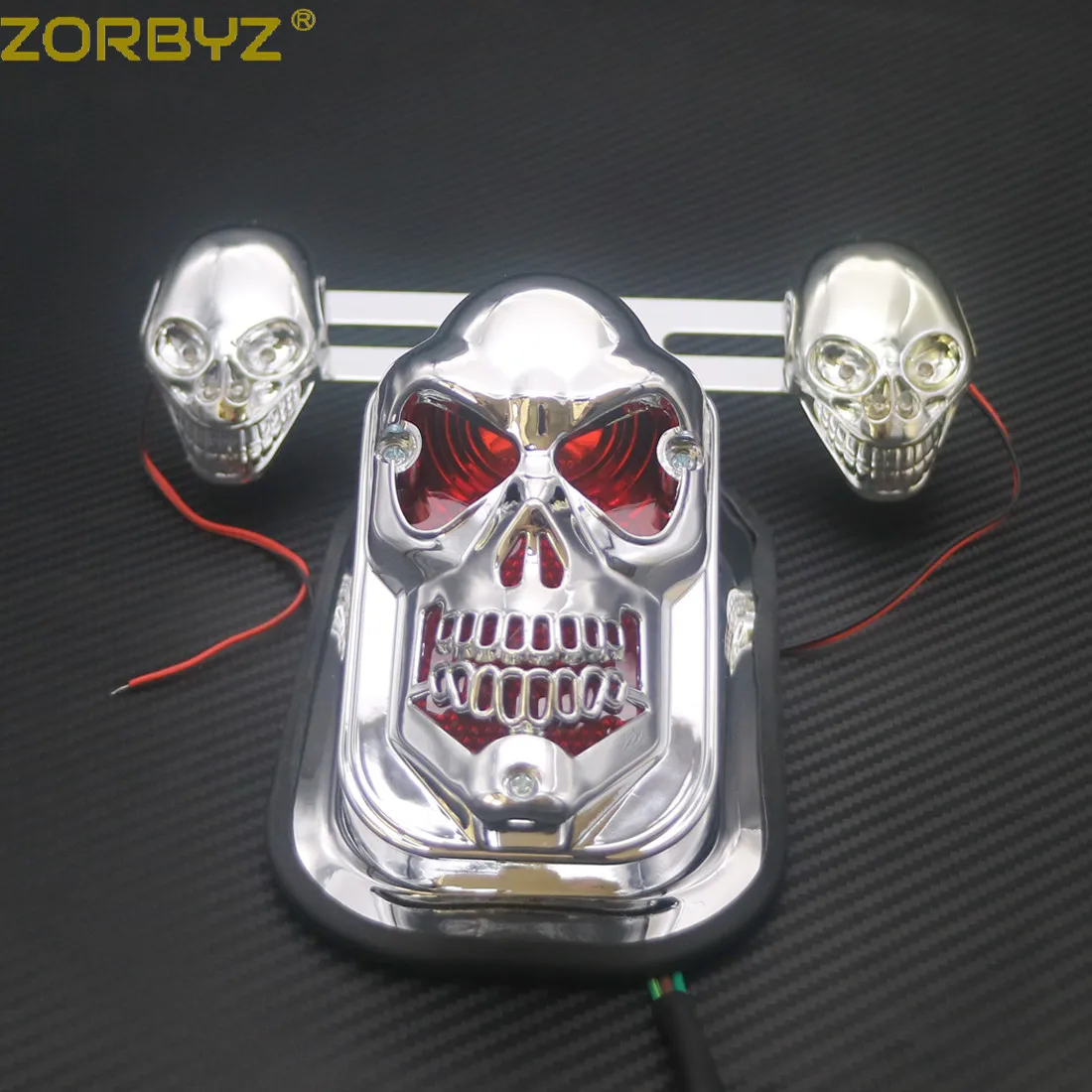 ZORBYZ 1 комплект Хром Череп поворотник тормозной номерной знак задний фонарь для Harley Chopper на заказ