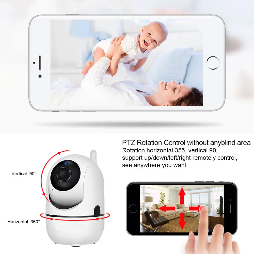 PODOFO беспроводная камера 360 ° HD 720P IP Домашняя безопасность wifi облачная камера с аудио ночного видения CCTV камера для мобильного телефона