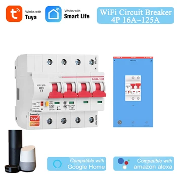 

Smart Life Tuya App 2P WiFi Smart Circuit Breaker Overload Short Circuit Protection with Alexa Google Home for Smart Home