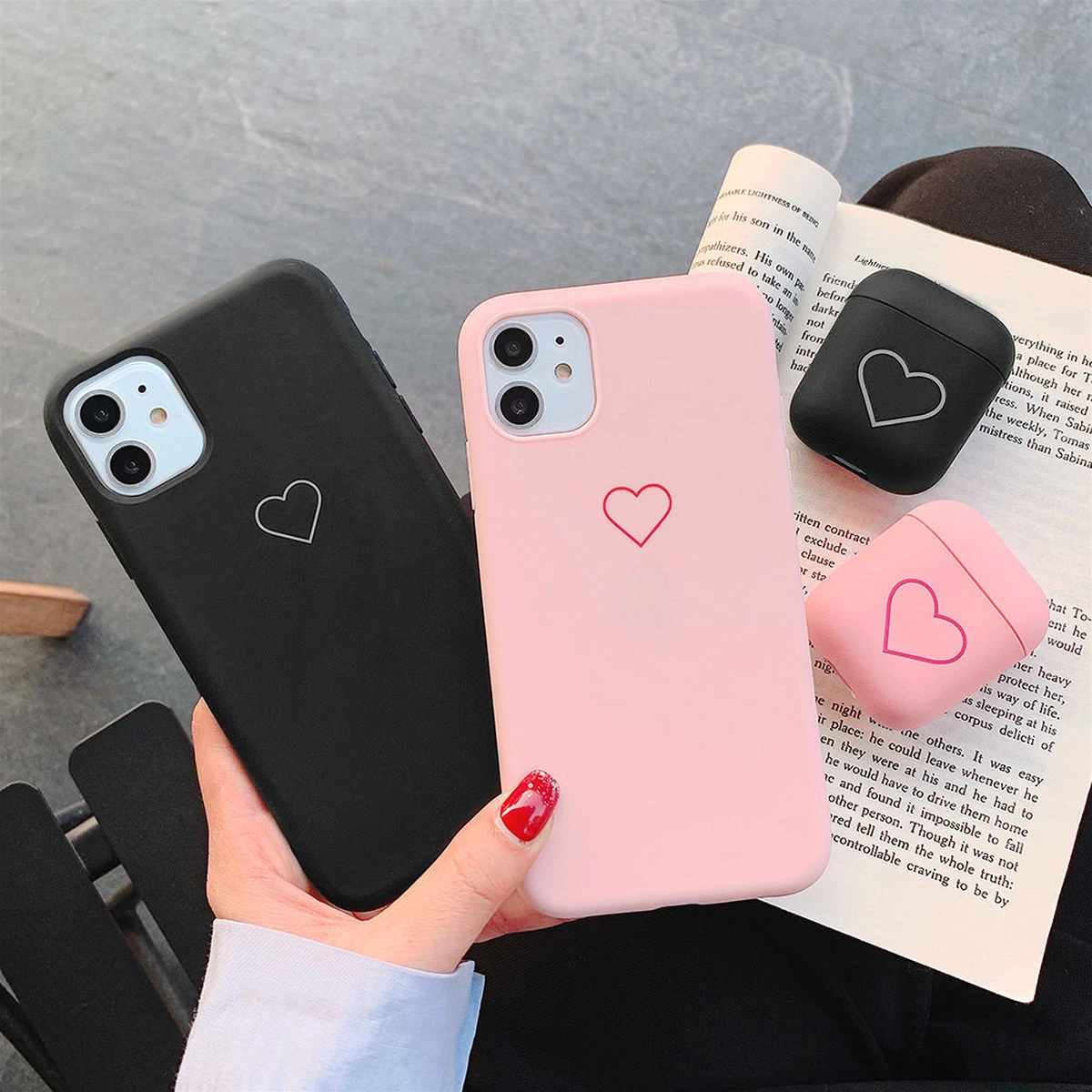 Soft Case For Iphone 11 Pro X Xr Xs Max For Airpods 1 2 Love Heart Phone Cover For Iphone 8 Plus 7 6s 6 5 5s Se2 12 Pro Max Mini Phone Case Covers Aliexpress