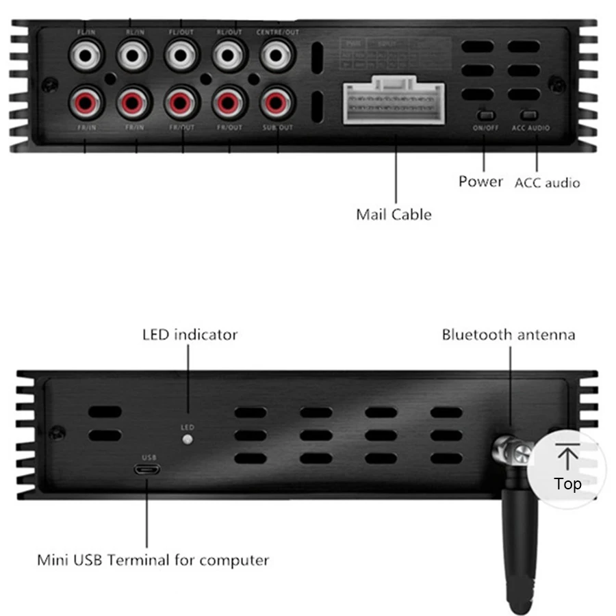 US $136.98 4CH IN 6CH OUT Car Digital DSP Amplifier High Resolution Audio Play DSP Processor Amplifier BT 50 With Wiring Harness For BMW