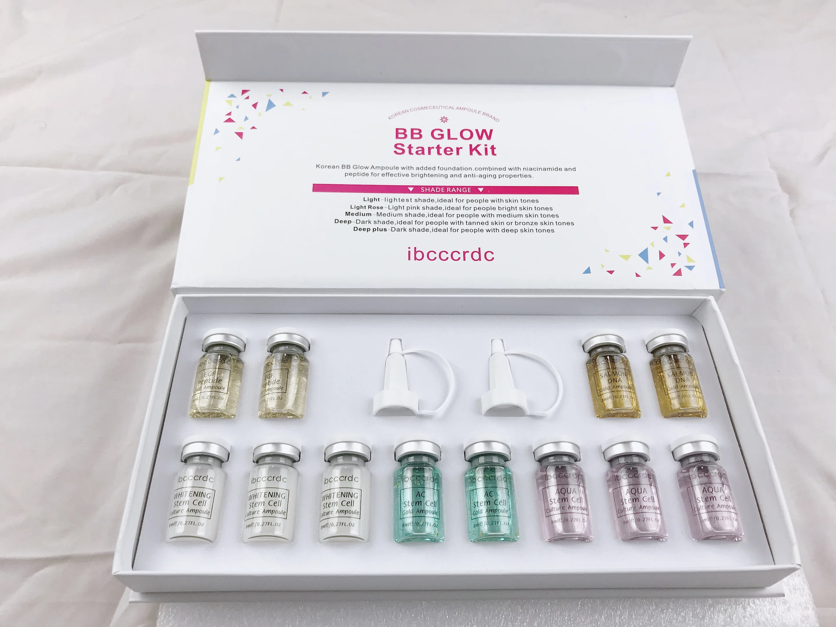 12 шт./кор. 8 мл BB крем светящийся микроиглы терапия ампулы Dermawhite сыворотка Booster Starter