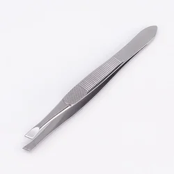 Pince à épiler professionnelle pour sourcils, 1 pièce, outil à pointe plate, en acier inoxydable, pratique, petit, nouveauté 2020 