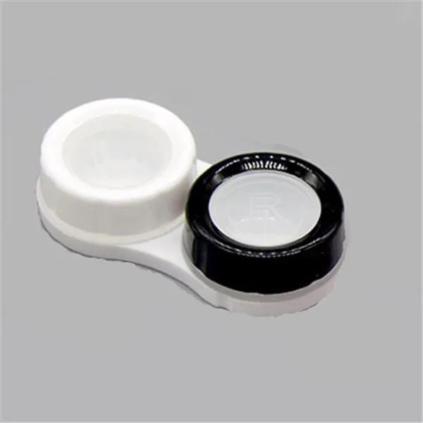white-black 1 шт., косметический чехол для контактных линз, коробка для ухода за глазами, двойная коробка, сумка для очков, сохраняет контактные линзы в безопасности - Цвет: white-black