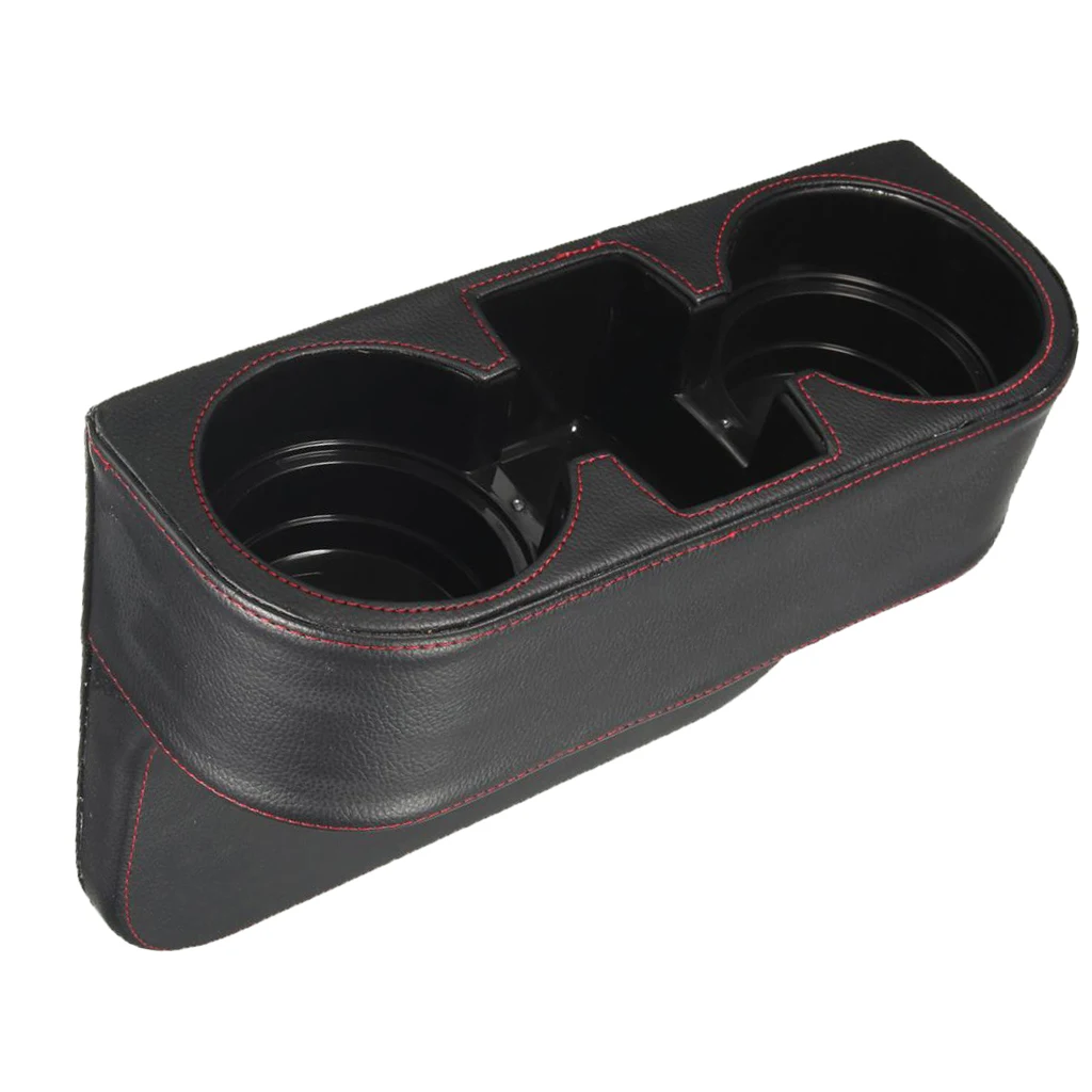 PU Leather Car Seat Drink Cup Holder Auto Storage Box Phone Holder Stand