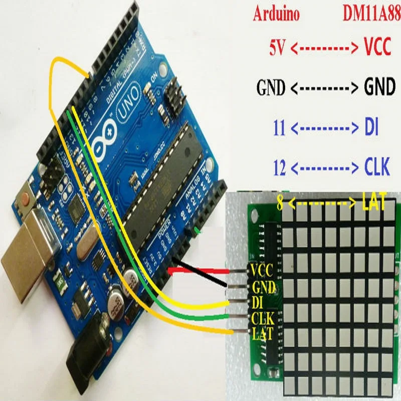 8x8 квадратный матричный красный светодиодный дисплей dot Module74hc595 привод для Arduino UNO MEGA2560 DUE raspberry pi