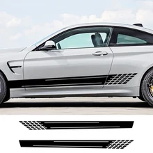 

Cute 2pcs Cover Car Assessoires Die Cut Decal Car Door Long Stripe Stickers For Windows Cars Trucks Laptops