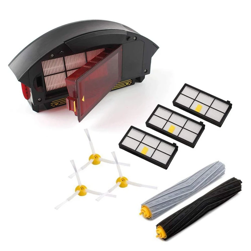 

hot sale Filter Dust Collection Box,Dust Bin Collection Box 2 Extractor 3 Hepa Filters 3 Side Brushes for IRobot Roomba 800 & 90