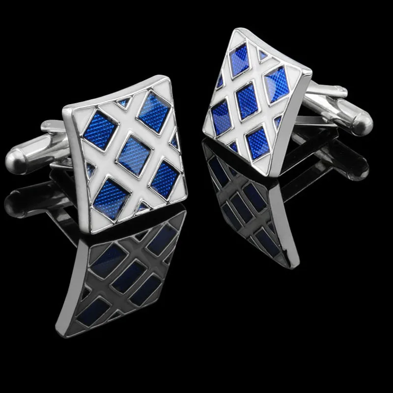 

Cufflinks Oil Drop 2-Color Square Plaid Multi--Imitation Enamel da mo jiao Cufflinks Manufacturers Customizable Button C1224