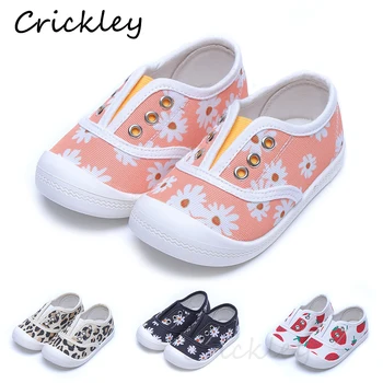 

Children Casual Shoes Cartoon Fruits Leopard Print Slip on Canvas Shoe for Kids Boys Girls Lovely Outdoor Flat Bottom Shoes