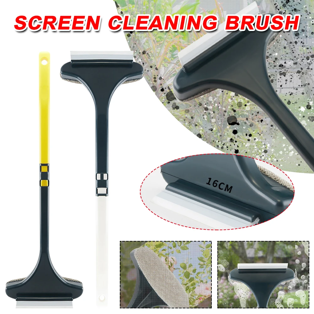 Window Mesh Screen Brush Home Window Wiper Glass Cleaner Long Handle