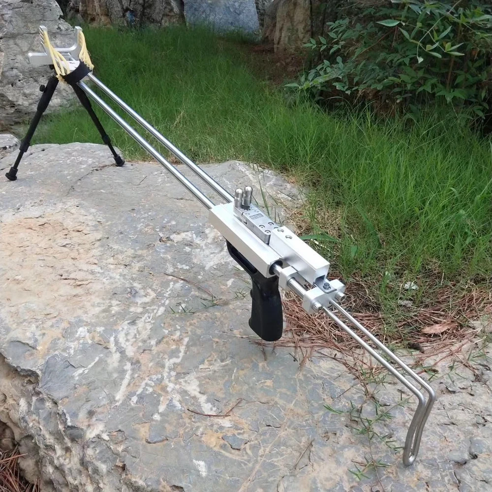 

Silver Wolf Rifle Slingshot Hunting Catapult Powerful Stainless Slingshot For Outdoor Hunting Shooting Double Safety Device CNC