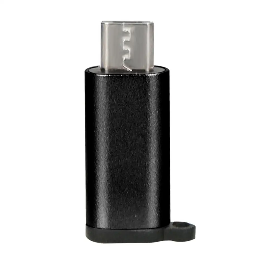 Black Мини Портативный алюминиевый USB-C к микро-usb адаптер с брелком Анти-потери USB type-C микро usb переходник - Цвет: Black