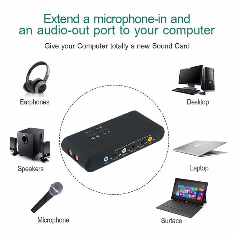 7 1 Sound Card Usb 2 0 Sound Card Cmi6206 Chipset Usb Usb Audio Device Class 5