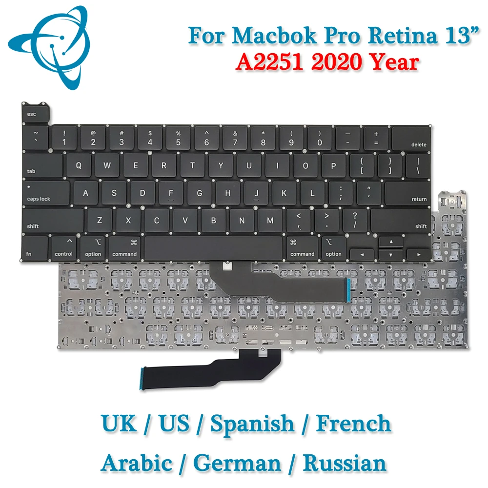 MacBook Pro A2251 USキーボード Amazon.com: US Keyboard with Flex Cable + Screw Kit Replacement