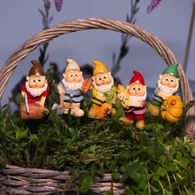 Белоснежка карликовая пробка из смолы-в 5 шт./компл. садовое украшение наружная Цветочная вилка мох мясистые пейзажные миниатюры эльф скульптуры