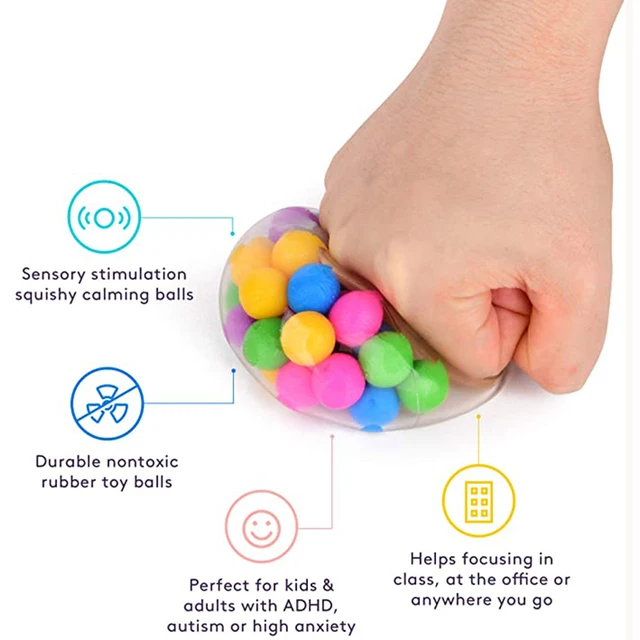 Children Adults Fun Squishy Pressure DNA Stress Ball Squeeze Color Sensory Fidget Toys to Relieve Tension