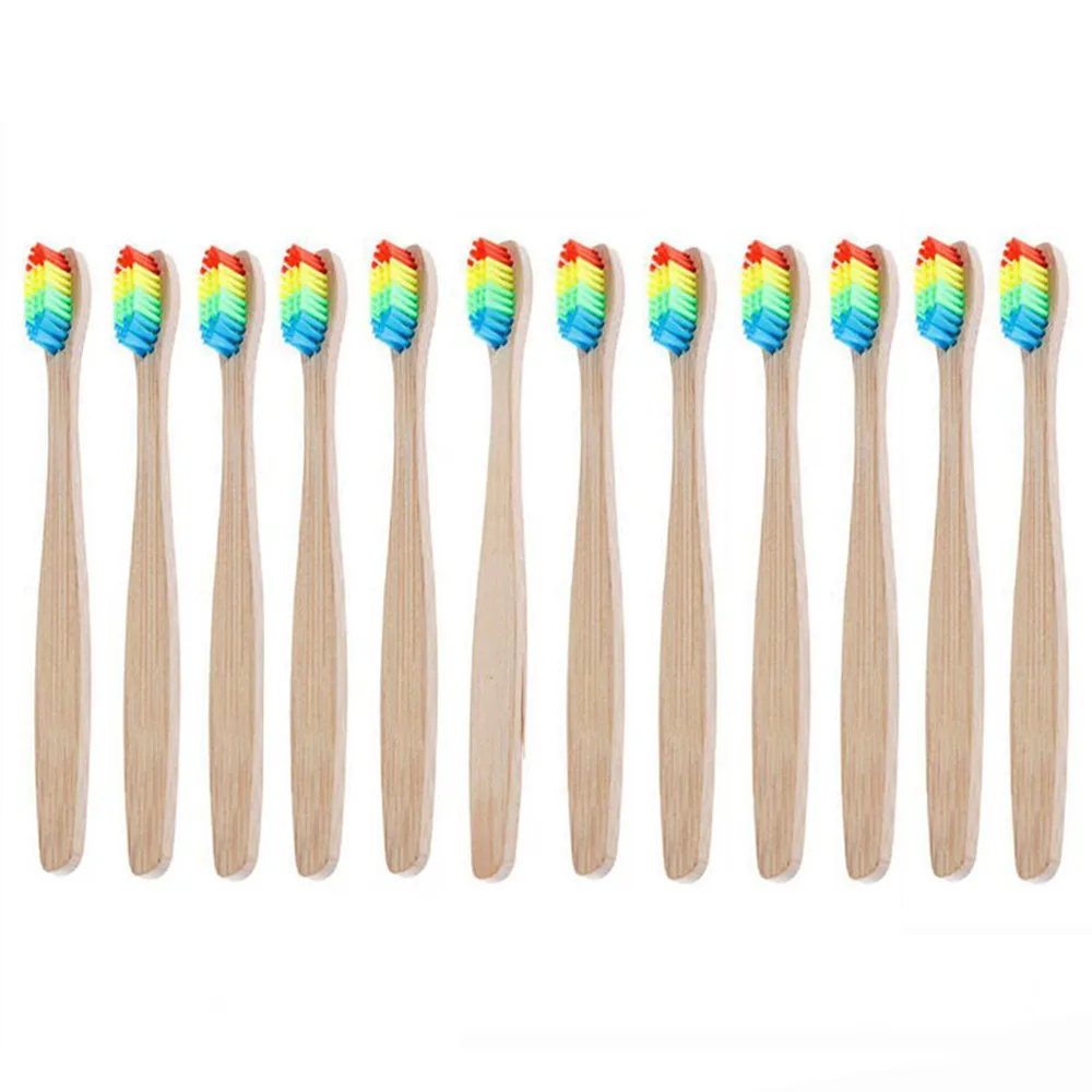 Зубная щетка из натурального бамбука 10/12 бамбуковая зубная щетка бамбуковая цветная мягкая бамбуковая зубная щетка уход за полостью рта
