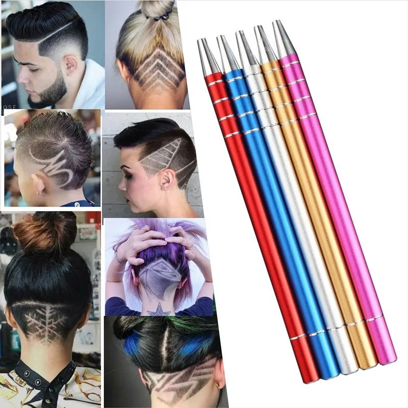 MO TULIP Hair Scissors Engraved Pen with 10Pcs Blades Styling Trimmers Eyebrows Shaving Salon DIY Hairstyle Fashion | Красота и