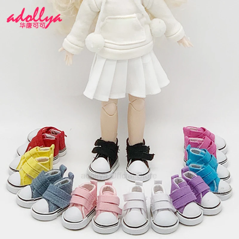 BJD Doll Accessories 5cm High Top Canvas Sneakers Casual Assorted Shoes for 1/6 Dolls
