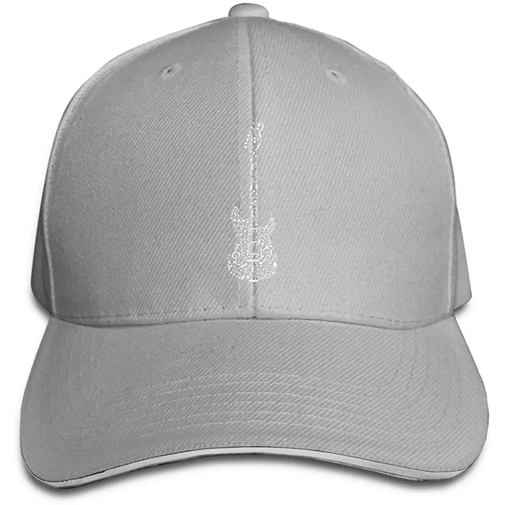 Бейсболка для взрослых с музыкальной нотой и гитарой, Регулируемая Кепка