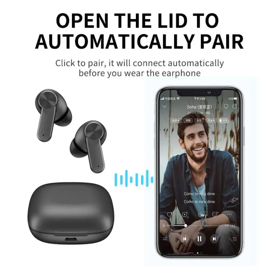 XG31 Bluetooth Wireless Earphone TWS Digital Display Sports Stereo Earpieces Touch Control Waterproof Earbuds Stereo Earphone