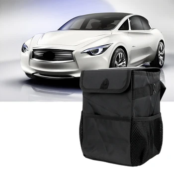 

Creative Folding Storage Box Large Compacity Waterproof Black Car Back Storage Bag Car Trash Can