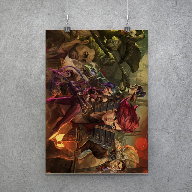 Popular TV Show Arcane Kraft Paper Poster Vi Viktor Jayce Jinx Home Decor Study Bedroom Bar Cafe Wall Paintings Stickers Posters Poster