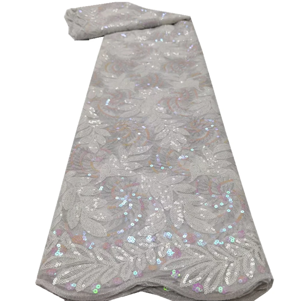 

Nigerian Lace Fabrics With Sequins Net Lace Fabric 2021 African Tulle Lace African French Lace Fabric for Women qx66-491