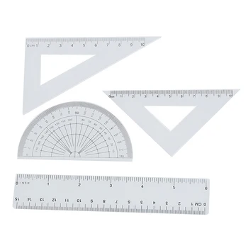 

Students Maths Geometry Stationery Ruler Set Squares Protractor