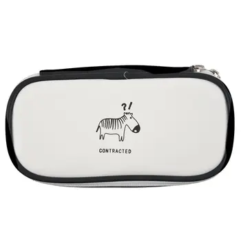 

Cute Pencil Case Large Capacity Stationery Makeup Cosmetic School Bag Purse School Supplies Stationery (White-B)