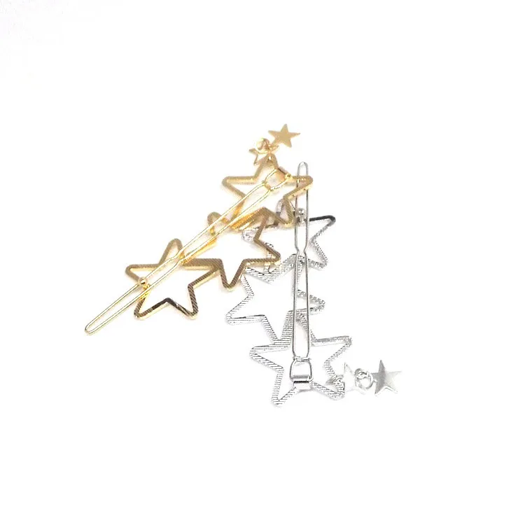 New Women Vintage Heart Star Geometric Alloy Hairpins Sweet Headband Hair Clips Barrettes Female Fashion Hair Accessories