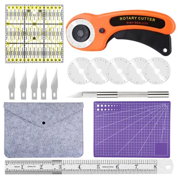 

LMDZ 45mm Rotary Cutter Tool Kit Rotary Cutter With Cutting Mat ,Patchwork Ruler, Carving Knife, Rotary Cutter Kit for Sewing