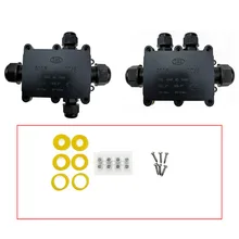 Распределительная коробка IP68 Водонепроницаемая УФ Защита от солнечных лучей для улицы 4 пути пластиковая электрическая распределительная коробка чехол Защита кабеля провода соединитель