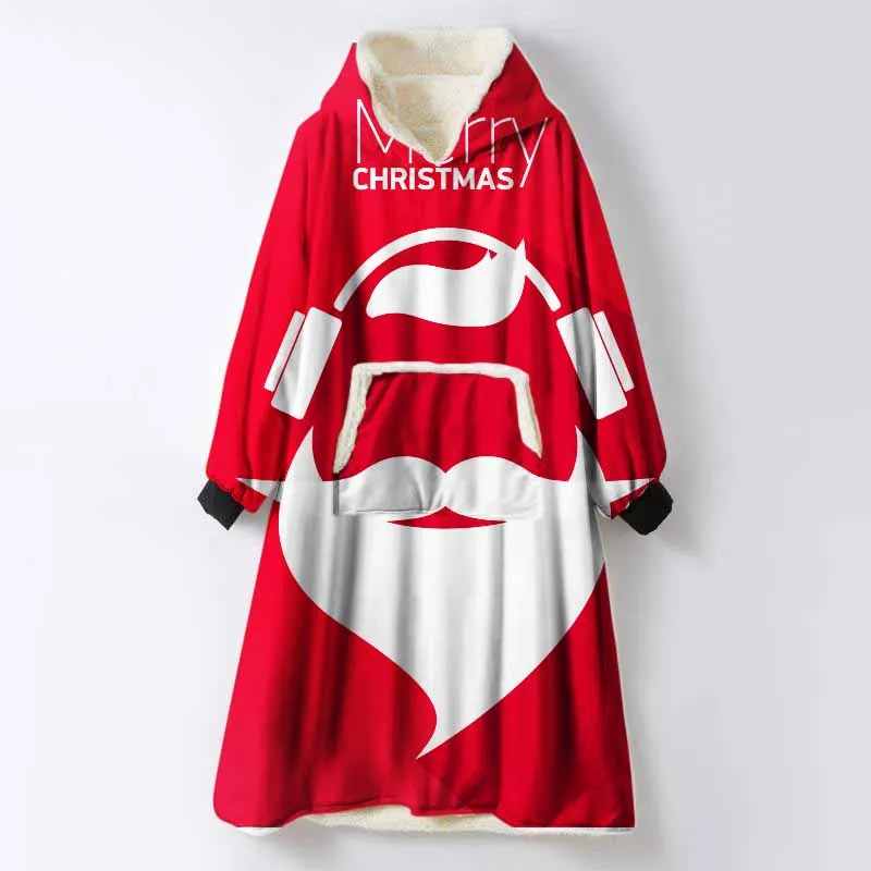 COLOR 8 Merry Christmas Лось с капюшоном одеяло для взрослых толстый дорожный свитер кровать диван одеяло с рукавами верхний пуловер с капюшоном плед - Цвет: COLOR 8