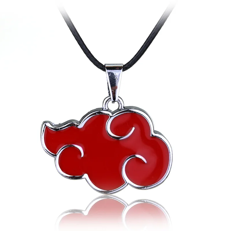 Japanese Anime Cosplay Naruto Akatsuki red cloud sign metal pendant necklace 