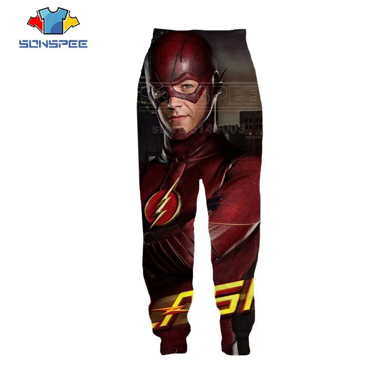 Брюки Flash, новинка, для мужчин и женщин, 3D принт, Барри Аллен, брюки, хип-хоп, забавные, уличные, свободные, повседневные, спортивные, для фитнеса, эластичные штаны, C064