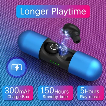 

Binaural Bluetooth 5.0 Earbuds Headset V8 Sport Wireless Earphones+Charging Box Comfortable To Wear Not Tired For A Long Time