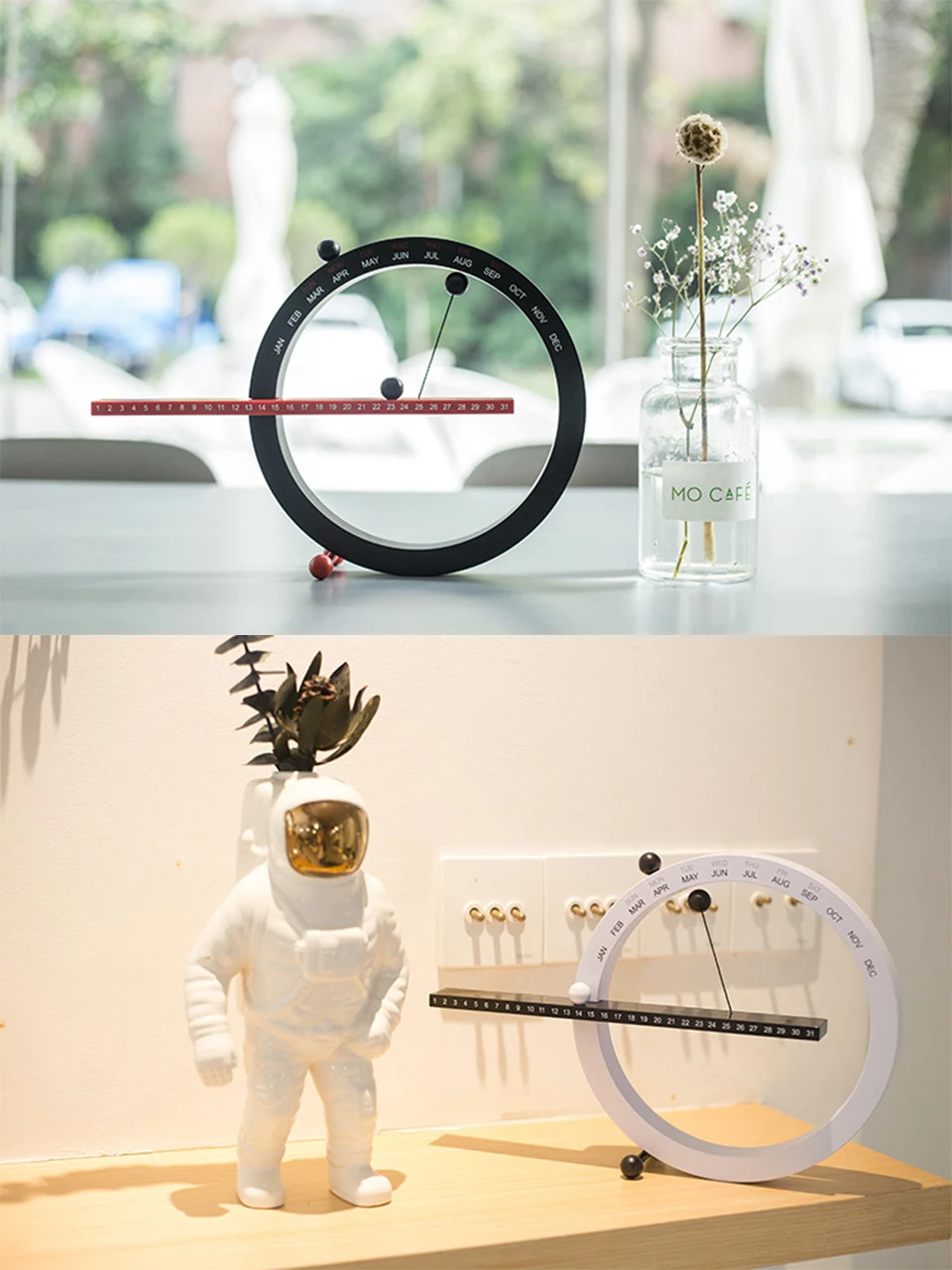 Creative Magnetic Ball Clock Perpetual Wall Calender description image 3