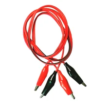 2 шт. 1 м 4 мм силиконовый штекер типа "банан" в зубчатый зажим "крокодил" тестовый зонд провода кабель тестовые комплекты проводов 2 цвета, красный, черный