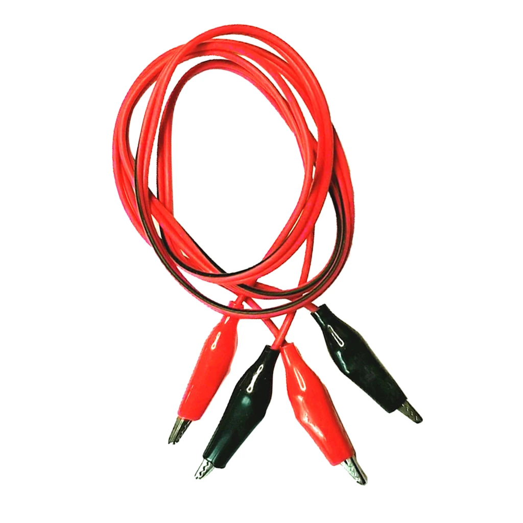 

2Pieces 1M 4mm Silicone Banana Plug to Crocodile Alligator Clip Test Probe Wire Cable Test Leads Kits 2 Colors, Red, Black