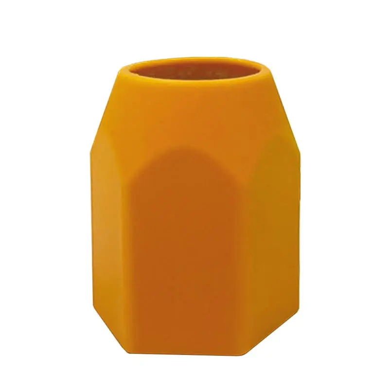 Yellow Креативная ручка карандашный горшок держатель щеток для макияжа Органайзер несетчатые силиконовые чашки Настольный макияж кисти органайзер для хранения - Цвет: Yellow