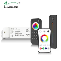RGBCCT LED Controller 12V DC 24V 25A 2.4G Wireless RF Remote Control for RGBWW RGBW CCT RGB LED Strip Light 5 in 1 Controler V5